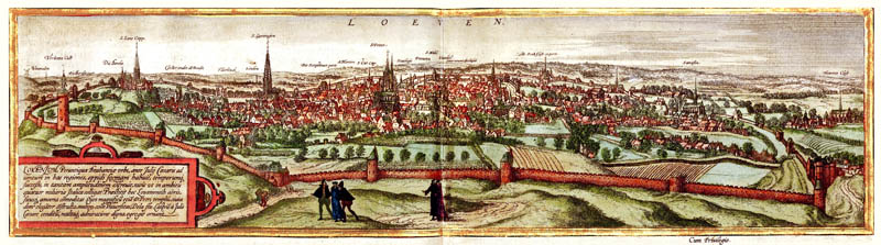 Gezicht op Leuven 1581 Braun en Hogenberg